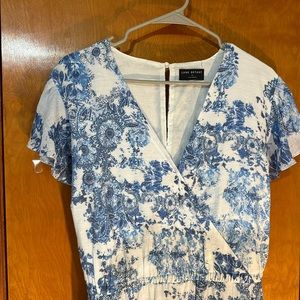 Blue and White Flowered Maxi Dress size 18 from Lane Bryant